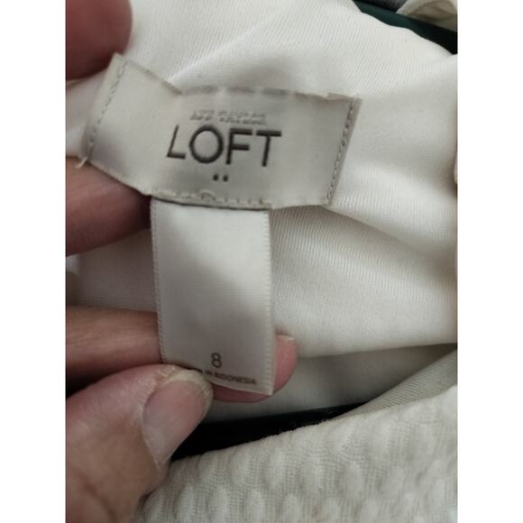 3588) Ann Taylor LOFT Sleeveless Polkadot Black & White Fit and Flare Dress Sz 8 - Picture 6 of 7